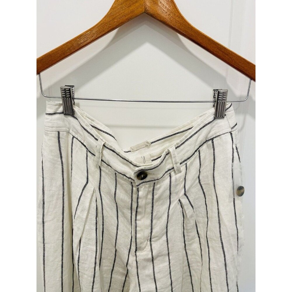 JOIE 100% Linen Striped Loose Wide Leg Pants Pockets Lightweight Breathable Sz 6 - Picture 2 of 7